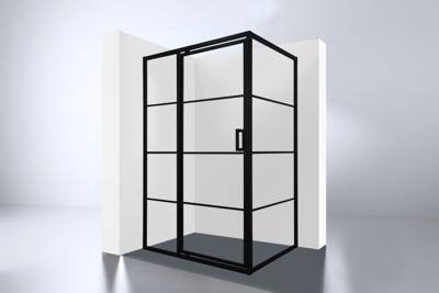 Best-Design Zeplin-1400 douchecabine met nisdeur zwart mat