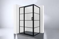 Best-Design Zeplin-1400 douchecabine met nisdeur zwart mat - thumbnail