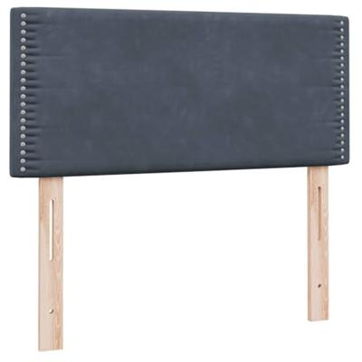 Boxspring met matras fluweel donkergrijs 90x220 cm