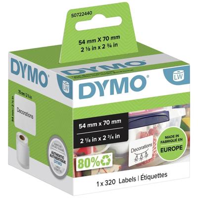DYMO S0722440 Rol met etiketten 70 x 54 mm Papier Wit 320 stuk(s) Permanent hechtend Universele etiketten DYMO S0722440 Rol met etiketten 70 x 54 mm Papier Wit 320 stuk(s) Permanent hechtend Universele etiketten