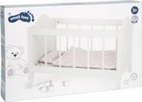 Small Foot houten poppenbed wit met beddengoed strepen, 4dlg. - thumbnail