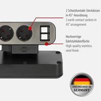 Brennenstuhl brennenstuhl®estilo Duplex-stekkerdoos, 2x Keystone-modules, 10x veiligheidscontactdozen, zilver/zwa - 1153580100 - thumbnail