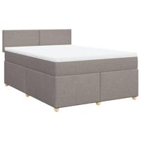 Boxspring met matras stof taupe 160x200 cm - thumbnail