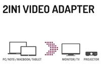 Hama Video-adapter 2in1 Mini-DisplayPort-st. - VGA & HDMI™-aansl. Ultra-HD 4K - thumbnail