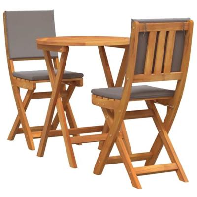 Bistroset met kussen 3 pcs Olie naturel Massief Acaciahout