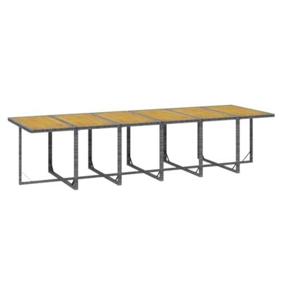 17-delige Tuinset met kussens poly rattan grijs