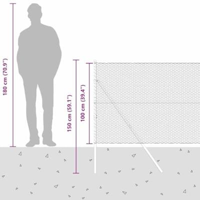 VidaXL Afrasteringspaal groen 25 x 1 m (25 mm gaas) staal