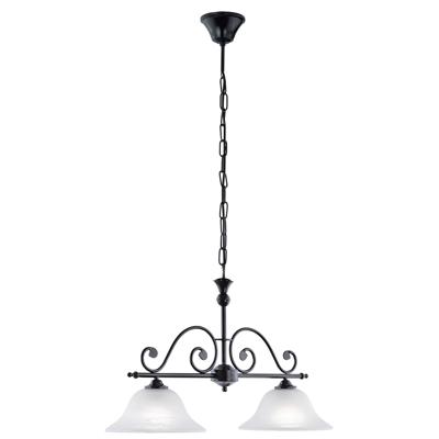 Eglo Hanglamp Murcia 2-lichts zwart met witglas 91004