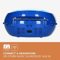 Draagbare FM Radio CD/MP3/USB Microfoon & Lichteffecten Blauw - thumbnail