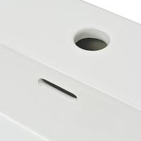 Wastafel met kraangat wit 51,5x38,5x15 cm keramiek - thumbnail