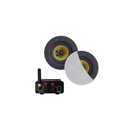 Bluetooth-Audio Versterker Aquasound Airplay + DLNA 30W Inclusief Speakerset Aquasound Rumba 116 mm Wit Aquasound