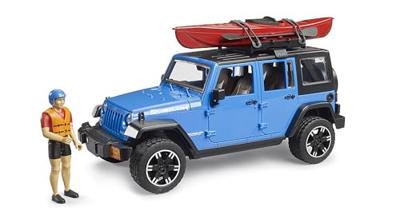 Bruder Jeep Wrangler Rubicon met Kayak and kayaker 1:16