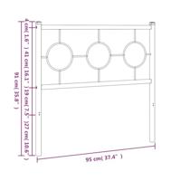 Hoofdbord 90 cm metaal zwart - thumbnail