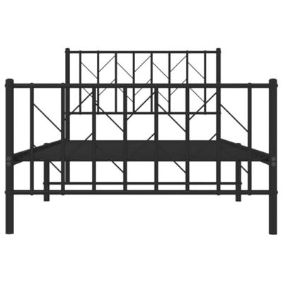 Bedframe met hoofd- en voeteneinde metaal zwart 100x190 cm