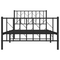 Bedframe met hoofd- en voeteneinde metaal zwart 100x190 cm - thumbnail