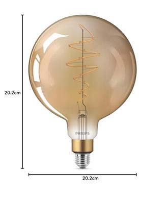 Philips LED filament Globe 6,5-40W E27 G200 Gold Vintage - LED3832 Philips LED filament Globe 6,5-40W E27 G200 Gold Vintage - LED3832