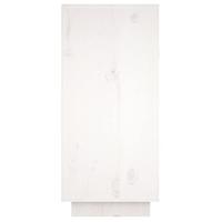 Dressoir 60x34x75 cm massief grenenhout wit - thumbnail