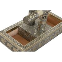 Doos-Juwelenkistje Home ESPRIT Wit Champagne Hout Aluminium 20 x 10 x 18 cm - thumbnail