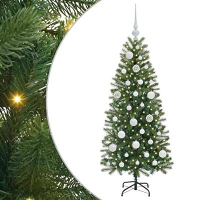 VidaXL Kunstkerstboom met 150 led met standaard groen 120 cm pe en pvc