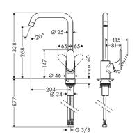 Hansgrohe Focus E2 keukenkraan met hoge draaibare uitloop instelbaar 110 150 en 360 RVS look 31820800 - thumbnail