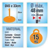 Voet voor Parasol Aktive 45 x 33 x 45 cm Cement Staal - thumbnail