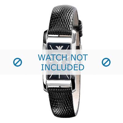 Armani horlogeband AR0731 Leder Donkerbruin 14mm