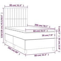 Boxspring met matras stof donkerbruin 80x200 cm - thumbnail