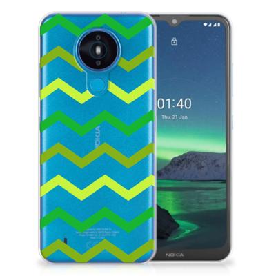 Nokia 1.4 | TPU bumper | Zigzag Groen