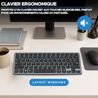 TKL-toetsenbord - BLUESTORK - Bluetooth + 2,4 Ghz pc - grijs en zwart - thumbnail
