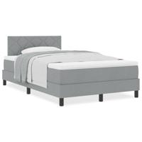 Boxspring Bed met Matras Lichtgrijs 120x200 cm Stof - thumbnail