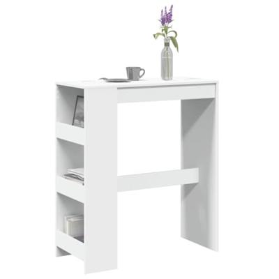 Bartafel met rekken 90x40x103,5 cm bewerkt hout wit