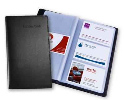 Sigel SI-VZ171 Visitekaartmap Kunstleer Zwart Voor 120 Kaarten