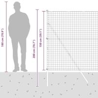 VidaXL Hek met paal grijs 1,5 x 10 m staal en pvc - thumbnail