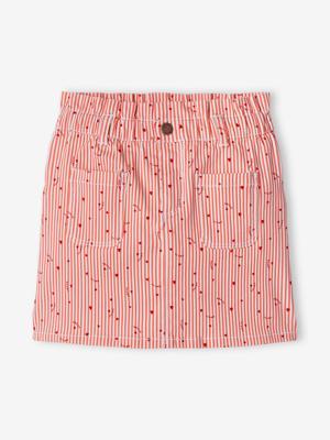 Gestreepte meisjesrok roze, gestreept