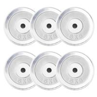 Halterschijven set 30 kg Chroom - 6 x 5 kg - thumbnail