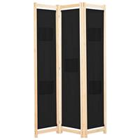 vidaXL Kamerscherm met 3 panelen 120x170x4 cm stof zwart - thumbnail