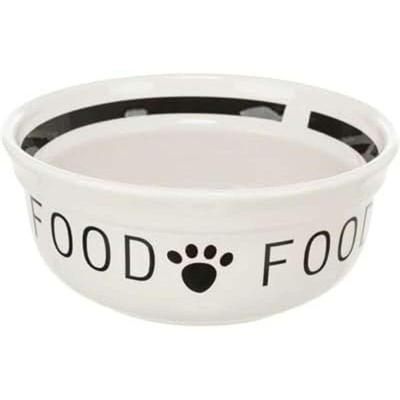 Trixie voerbak hond food keramiek wit / zwart Trixie voerbak hond food keramiek wit / zwart