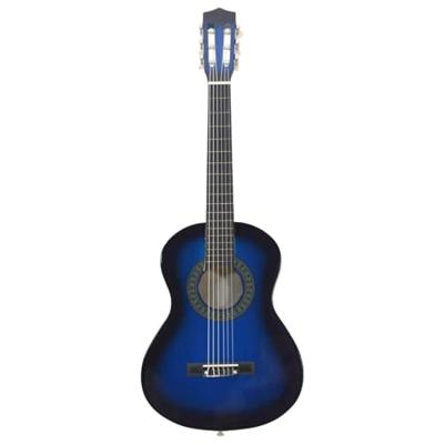 VidaXL Gitaar klassiek beginner en kinderen 1/2 34" blauw VidaXL Gitaar klassiek beginner en kinderen 1/2 34" blauw