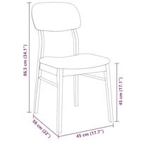 Eetkamerstoelen met kussens 2 st massief hout rubber bruin - thumbnail