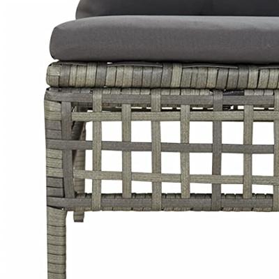 5-delige Loungeset met kussens poly rattan grijs 5-delige Loungeset met kussens poly rattan grijs