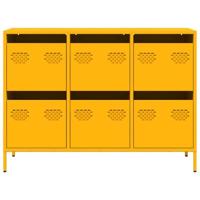 Dressoir 101,5x39x73,5 cm koudgewalst staal mosterdgeel - thumbnail