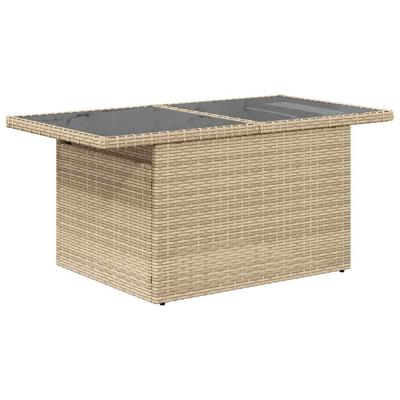 5-delige Loungeset met kussens poly rattan beige - thumbnail