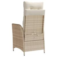 Tuinstoelen 2 st verstelbaar met voetensteun poly rattan beige - thumbnail