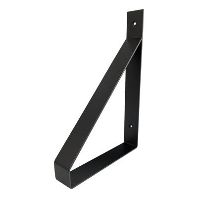 Massief stalen muurbeugel zwart 4 bij 20 cm en hoogte 30 cm