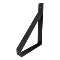 Massief stalen muurbeugel zwart 4 bij 20 cm en hoogte 30 cm - thumbnail