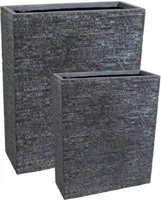 Mcollections Plantenbak Terrasafscheiding Utah - 80 x 30 x 92 cm - Clayfibre - Grafiet