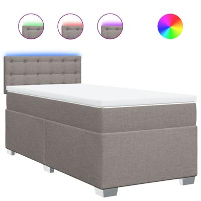 Boxspring met matras stof taupe 100x200 cm