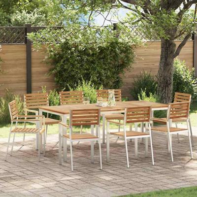 Tuinstoel 8 pcs Bruin 56 x 54.5 x 87cm Massief teakhout