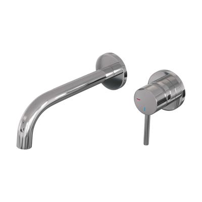 Brauer Chrome Edition Inbouw Wastafelmengkraan met Gebogen Uitloop en Rozetten Model A1 Chroom