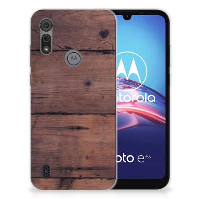 Motorola Moto E6s Bumper Hoesje Old Wood Motorola Moto E6s Bumper Hoesje Old Wood